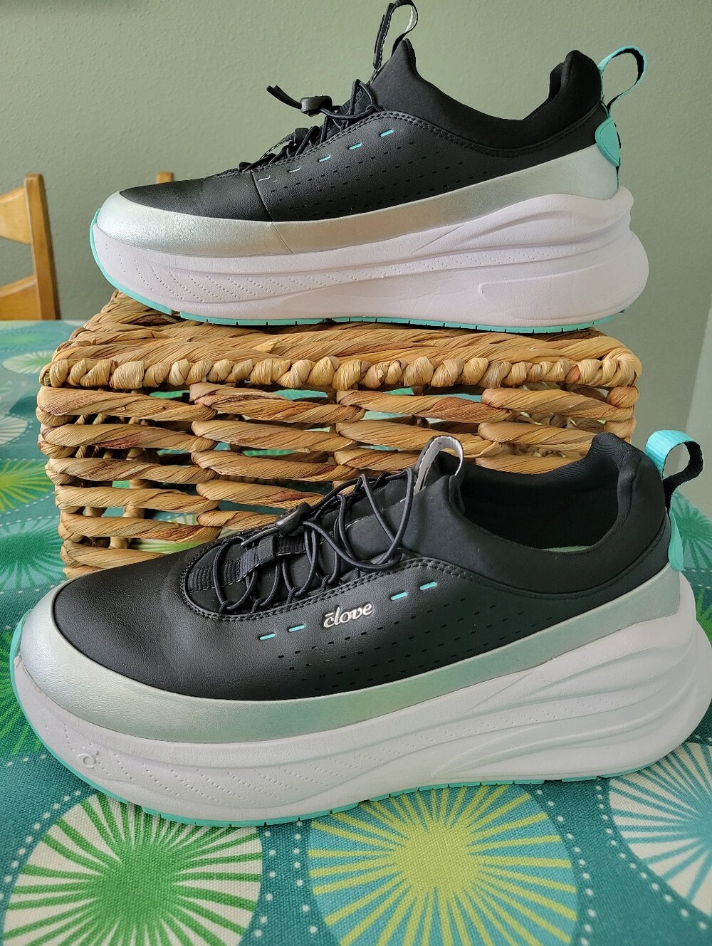 Clove Forte 2 Sneakers Shoes Black / Platinum / Aqua Women's 12 Men 10.5